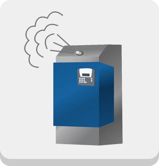 2D-Abbildung eines Verdunstungsgeräts