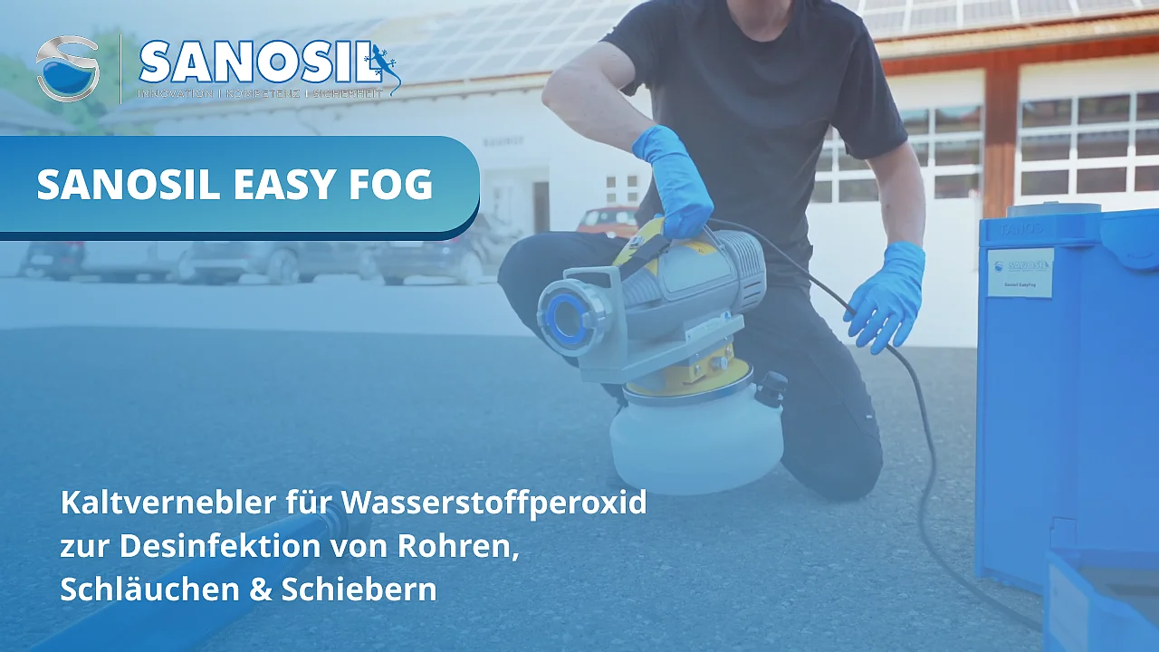 Video-Thumbnail: Kaltvernebler für Wasserstoffperoxid zur Desinfektion von Rohren, Schiebern & Schläuchen
