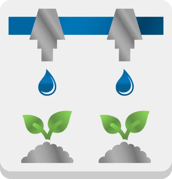 2D-Abbildung einer Bewässerungsanlage