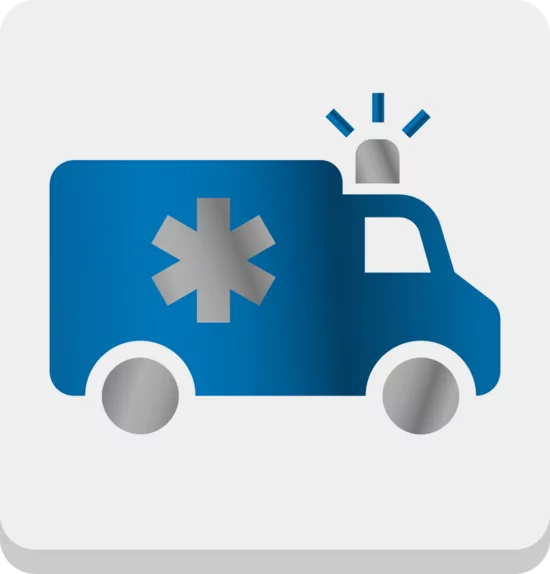 2D-Abbildung eines Krankenwagens