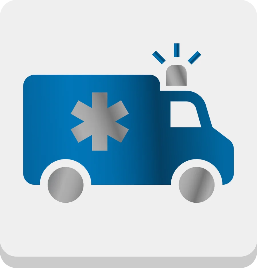 2D-Abbildung eines Krankenwagens