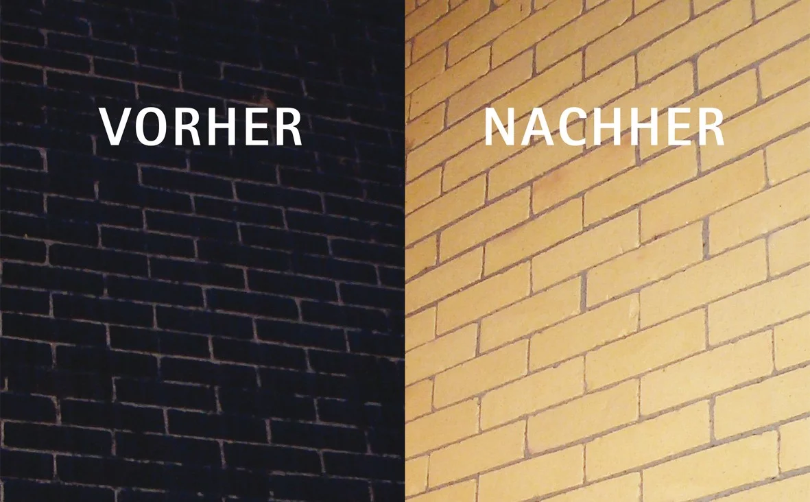 Reinigung eines Trinkwasserbehälters - vorher und nachher