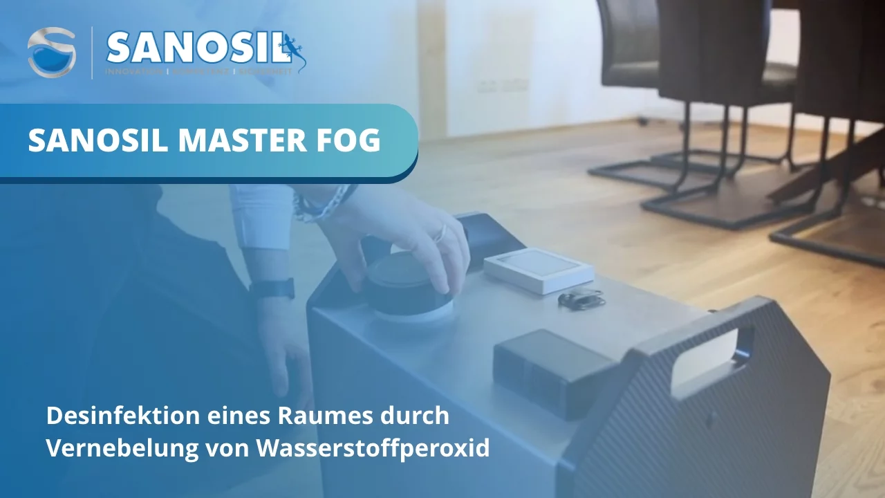 Video-Thumbnail: Desinfektion eines Raumes durch Vernebelung von Wasserstoffperoxid